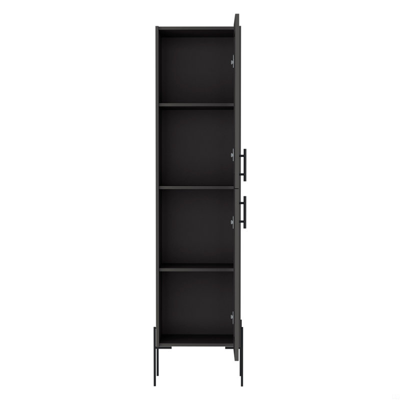 Linen Cabinet 70.8" H, With 1 Door And 4 Shelves, Gray