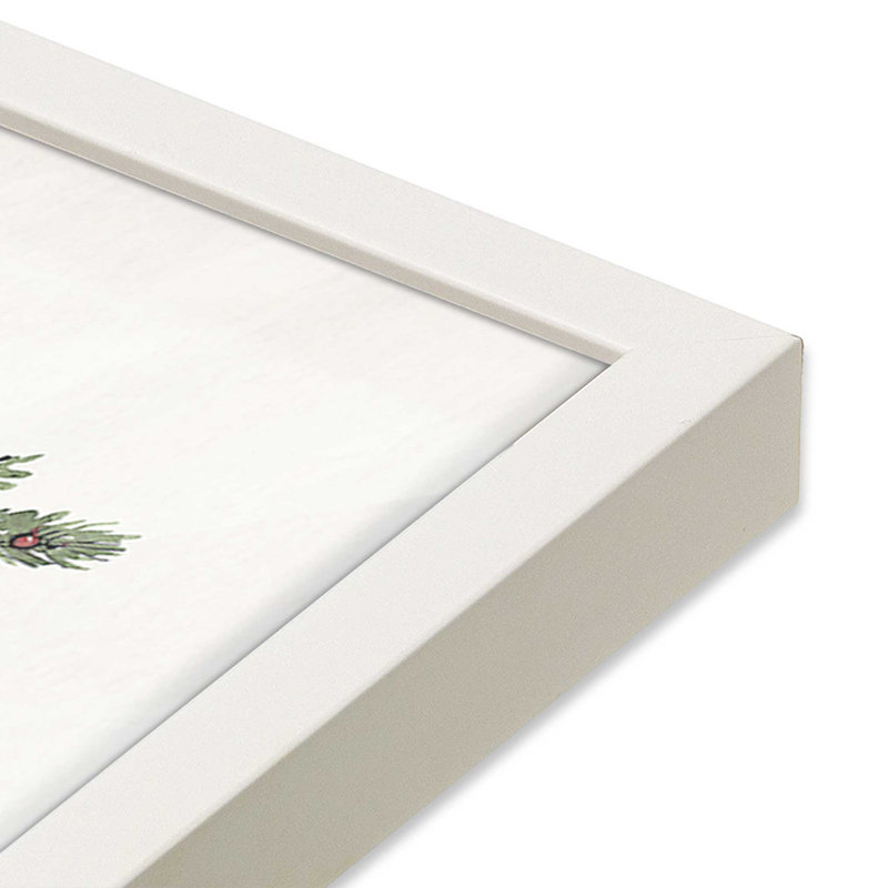 Imprimé de maison rétro, Cadre simple opaque blanc, bois massif, H 13,5 po x l 13,5 po