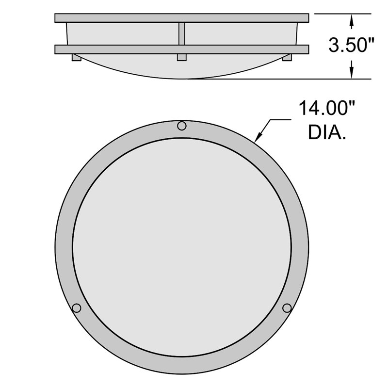 Alexanndra II LED Flush Mount - Acrylic Lens, 3.5" H x 14" W x 14" D, Matte Black
