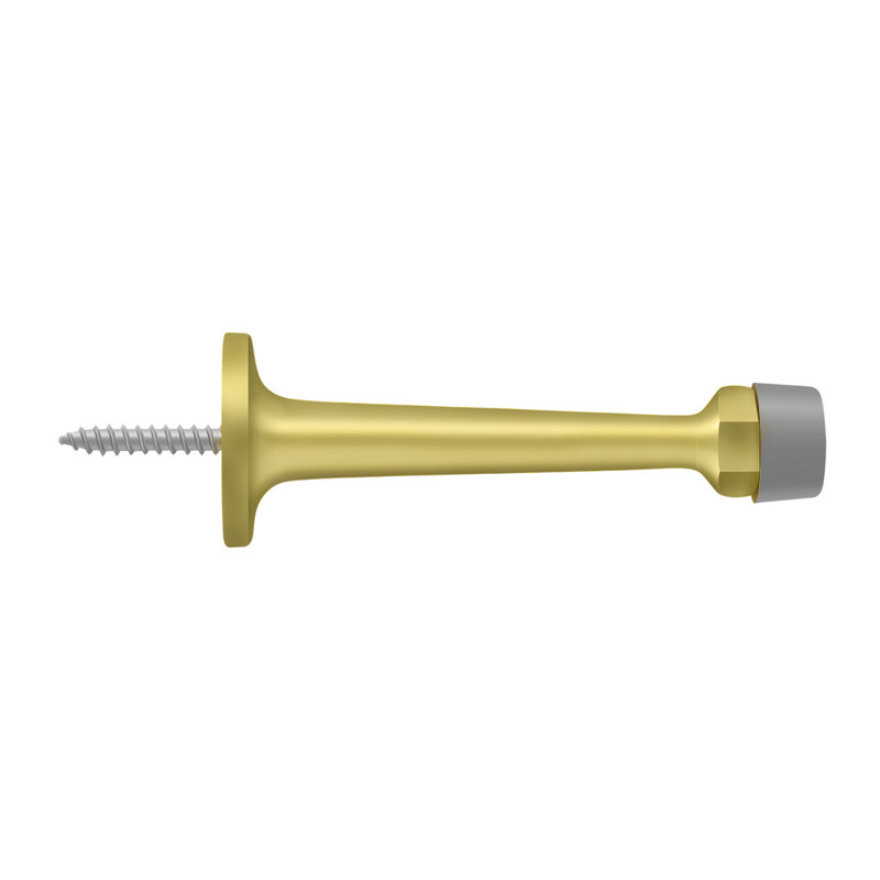 Deltana BDS30U4 3-1/4" Baseboard Door Bumper, Solid Brass in Brushed Brass, Brushed Brass