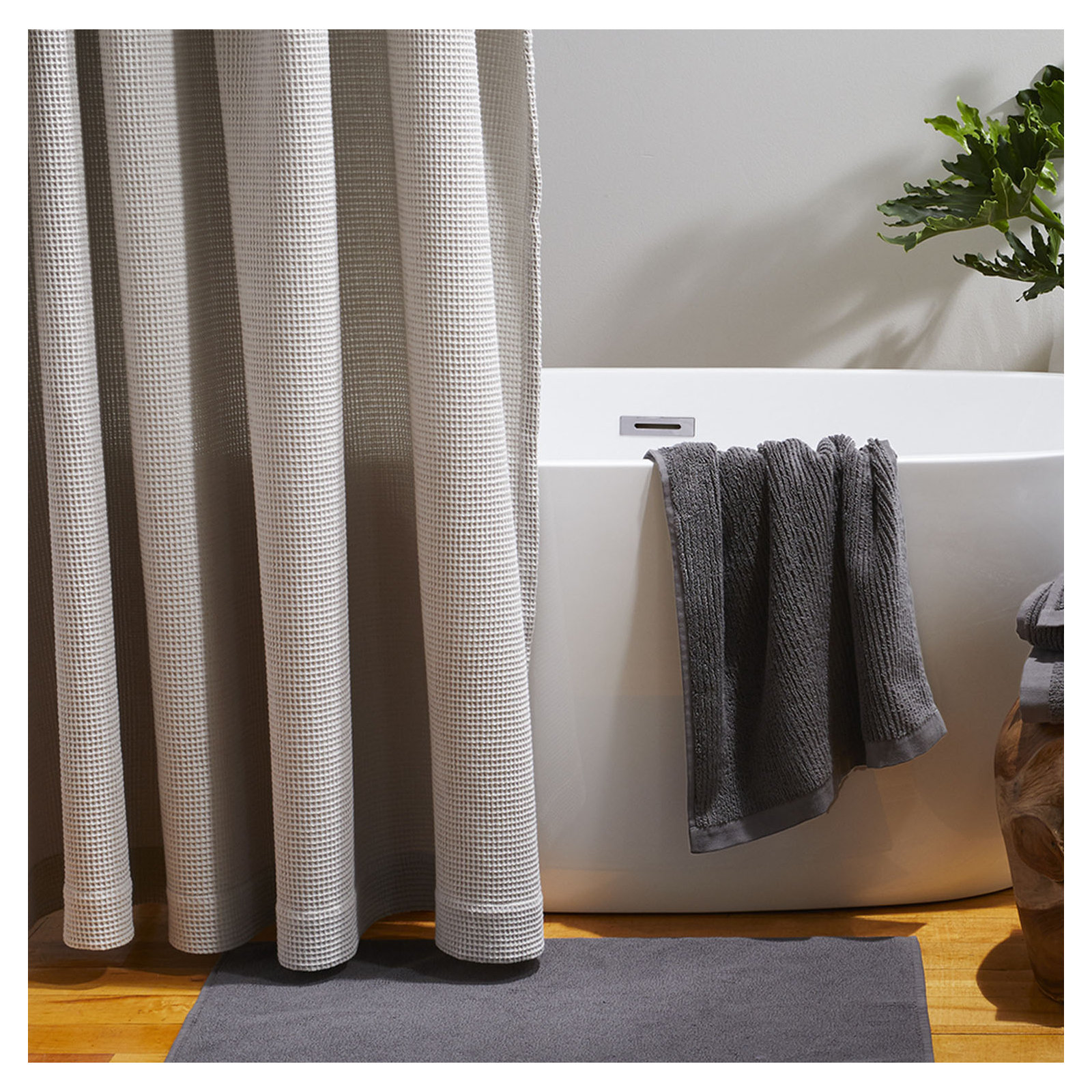 Temescal Organic 100% Organic Cotton Bath Mat, Shadow