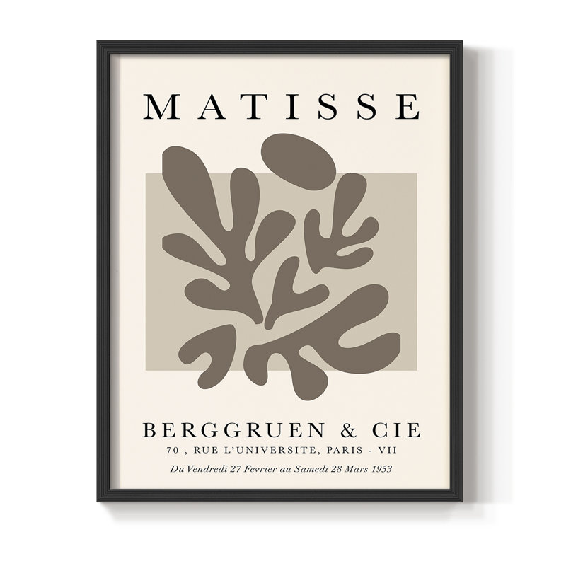 Matisse CCXXVIII Framed Print - Solid Wood, 10" H x 8" W, Black