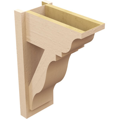 Timberthane Rough Cedar Faux Wood Funston Traditional Outlooker, 8"W x 16"D x 24"H, Primed Tan