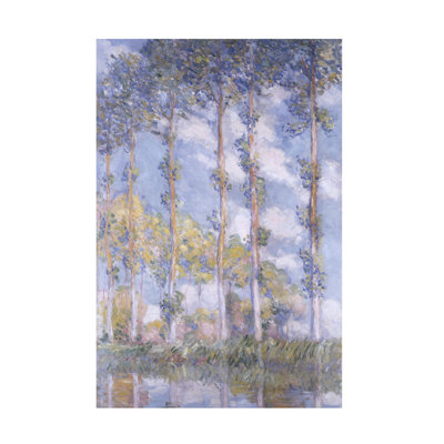Art mural sur toile tendue - "Mon Peuplier" par Claude Monet pour décoration de salon, de chambre à coucher ou de bureau - 18 x 32