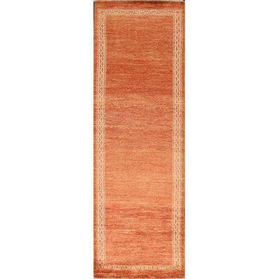 Orange Gabbeh  Oriental Runner Rug 3x9