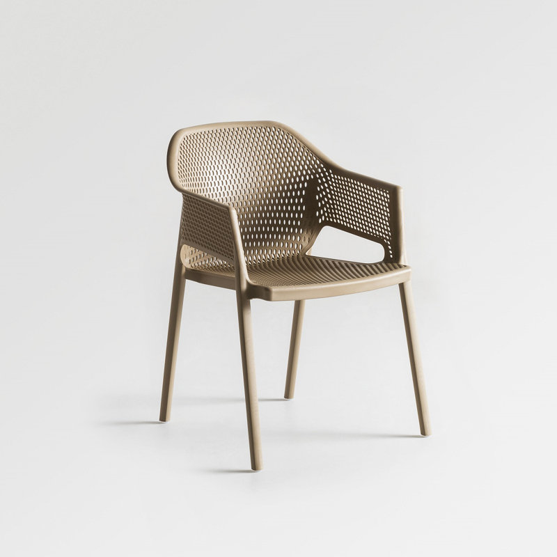Chaise de patio empilable Minush, Beige