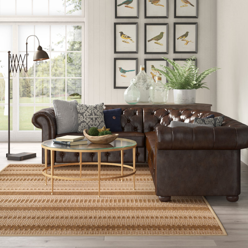 Huskins Faux Leather L-Shaped Sectional Symmetrical