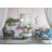 Glass Table Lamp With Linen Shade