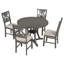 Ensemble 5 pièces de table de salle à manger et de chaises rondes avec des pieds de forme spéciale et un dossier creux de conception exquise-924824775-924824769-924824774