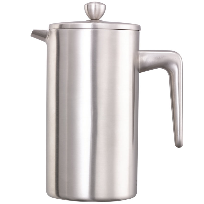 Double Wall Stainless Steel French Press Coffee Maker, Brushed, 3.38 cups