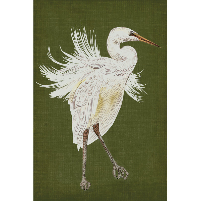 Heron Plumage I - peinture sur toile tendue, H 30 po x l 20 po x P 1,25 po