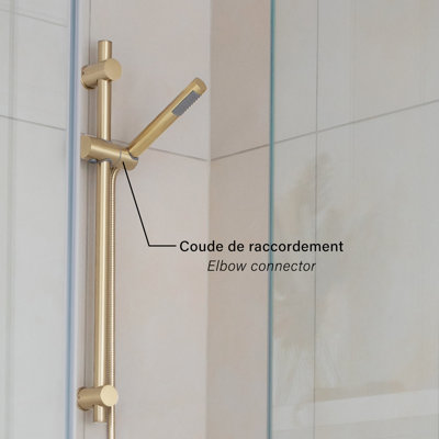 Ensemble de douche rond avec bec de baignoire en chrome poli Vado