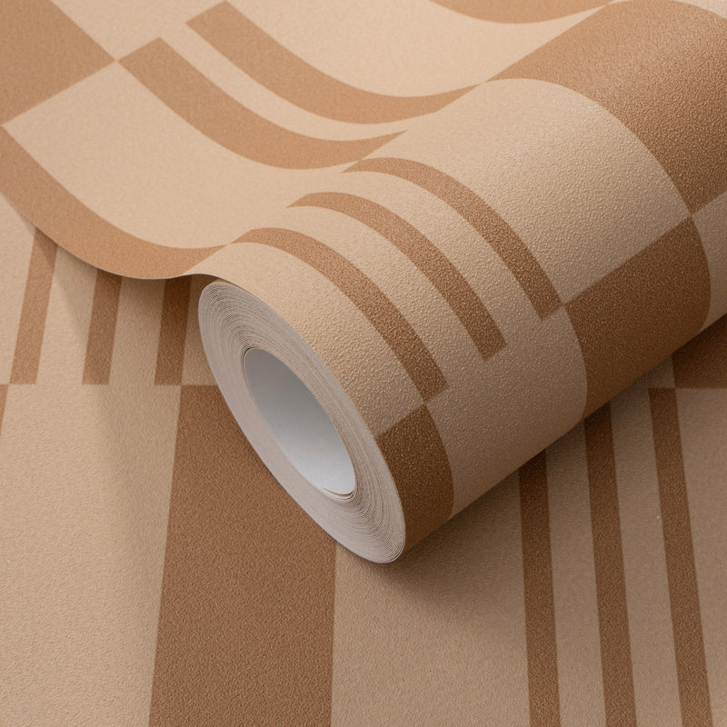 Papier peint rayé soleil, Brown