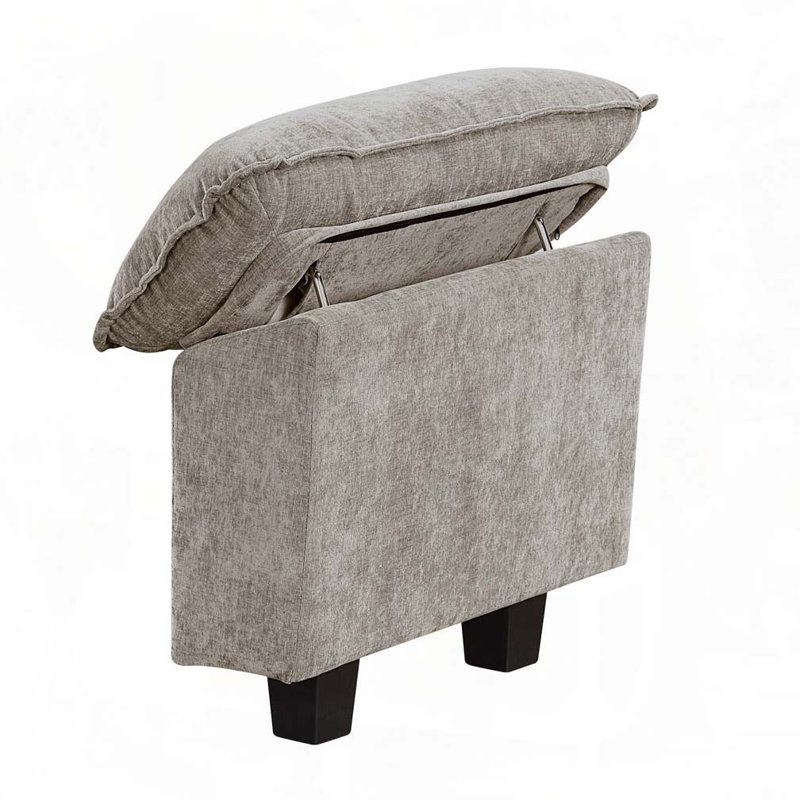 Causeuse en tissu d'ameublement en chenille, Gris brun