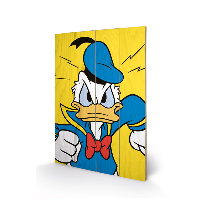 Donald Duck Mad Poster Graphic Art Print, Wood, No Mount, 59cm H x 40cm W