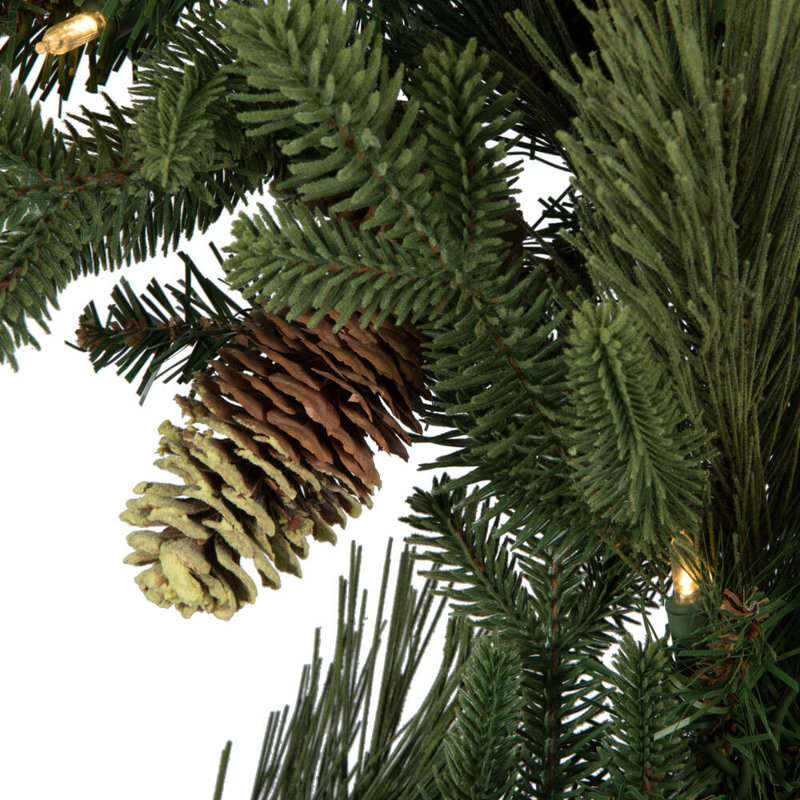 Faux Lighted Fir 30'' Wreath