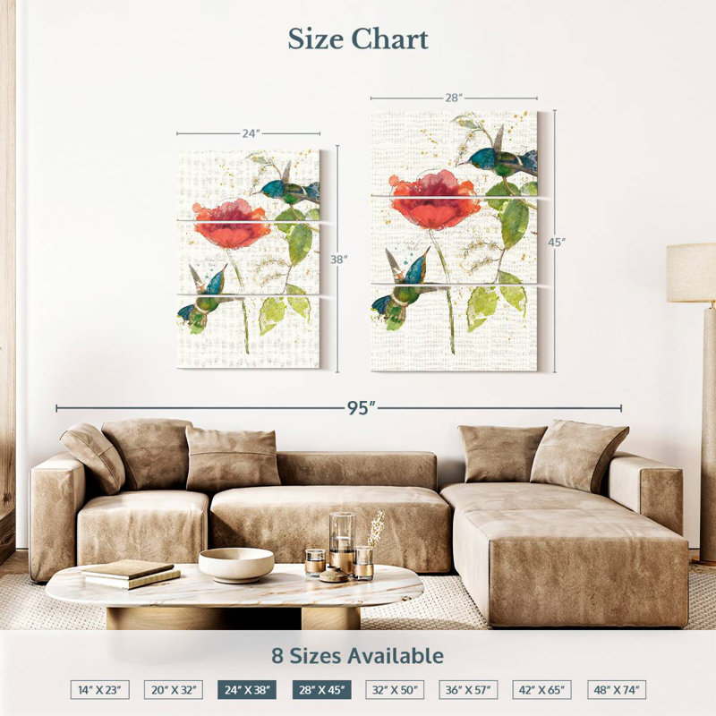 Fleur de colibri sarcelle Brampt, H 38 po x l 24 po