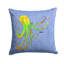  Coussin Octopus on Blue 14 "
