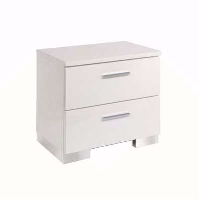2 Drawers Nightstand With Chrome Legs