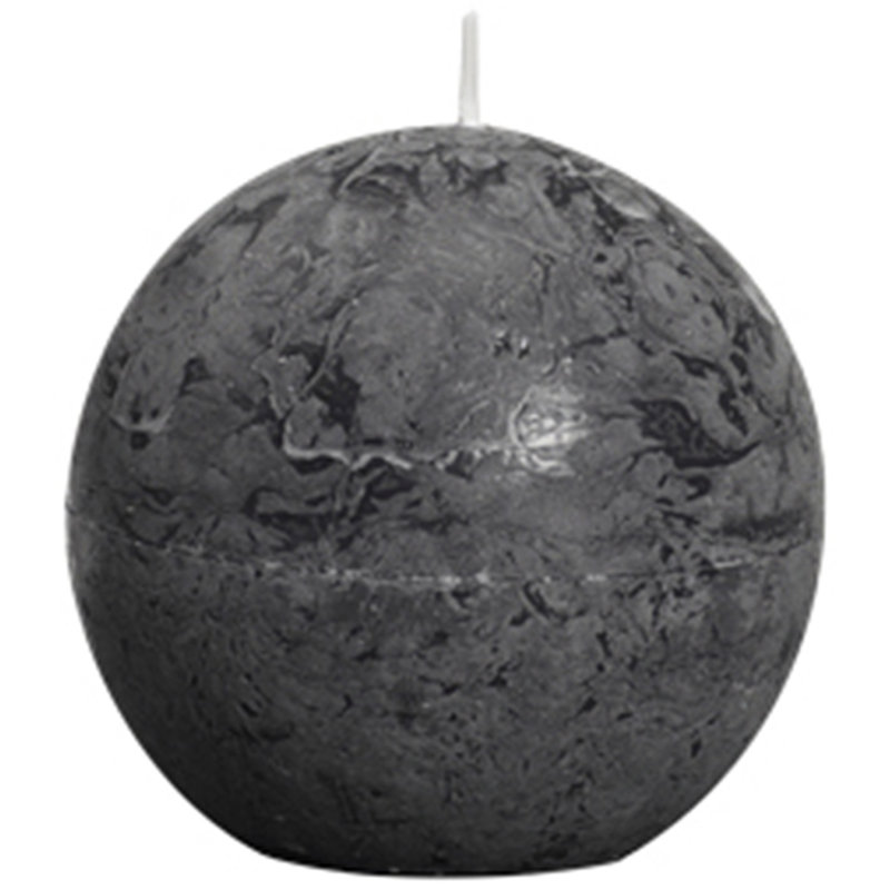 Bolsius Bolsius Rustic Ball Candle 80 mm, Charcoal grey