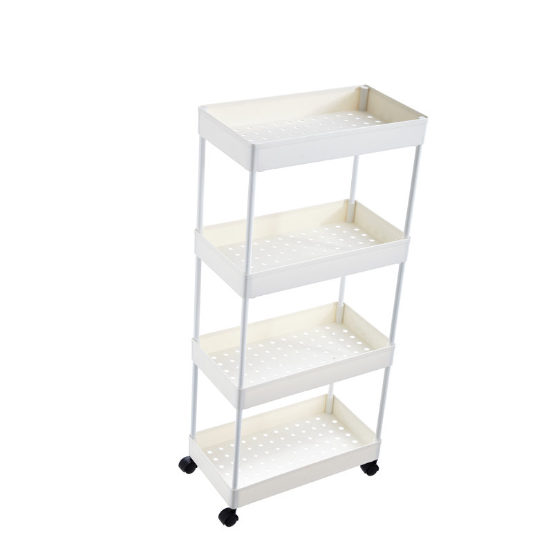 35.4'' H x 8.7'' W Utility Cart with Wheels, White