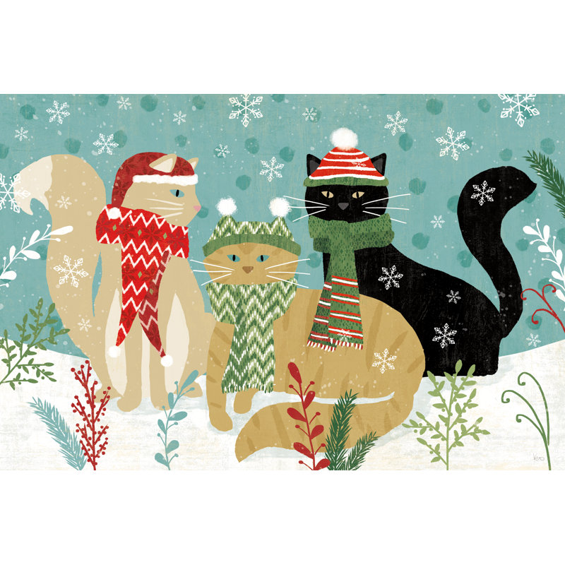 Purrfect Holiday I - Wrapped Canvas Painting, 20cm H x 30cm W x 3.8cm D