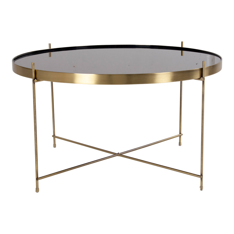 Kalyl Four Leg Coffee Table, 40" H x 70" W x 70" D, Brass