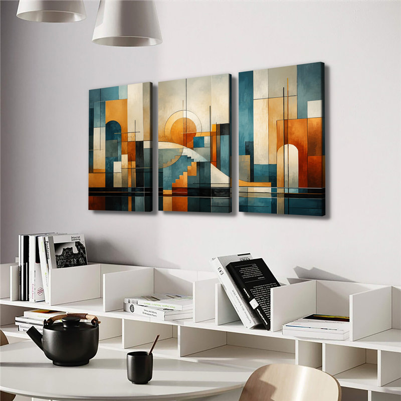 Art mural moderne Mid Century, H 36 po x l 72 po x P 1 po