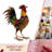 Chioke Rooster Weather Resistant Metal Garden Statue