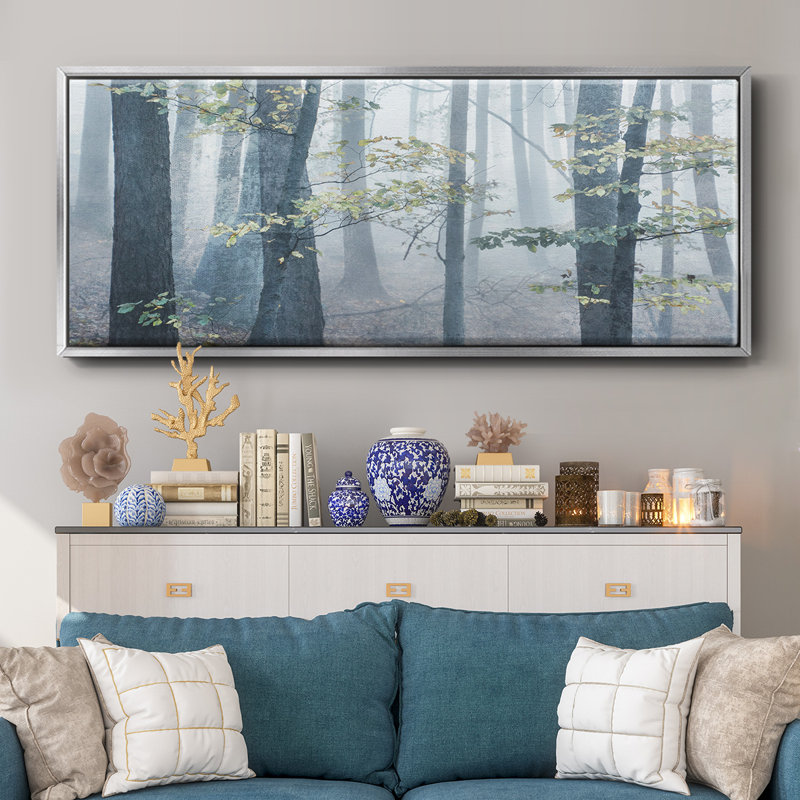 «Chalky Misty», reproduction sur toile encadrée, H 24 po x l 60 po x P 1,5 po, Argent
