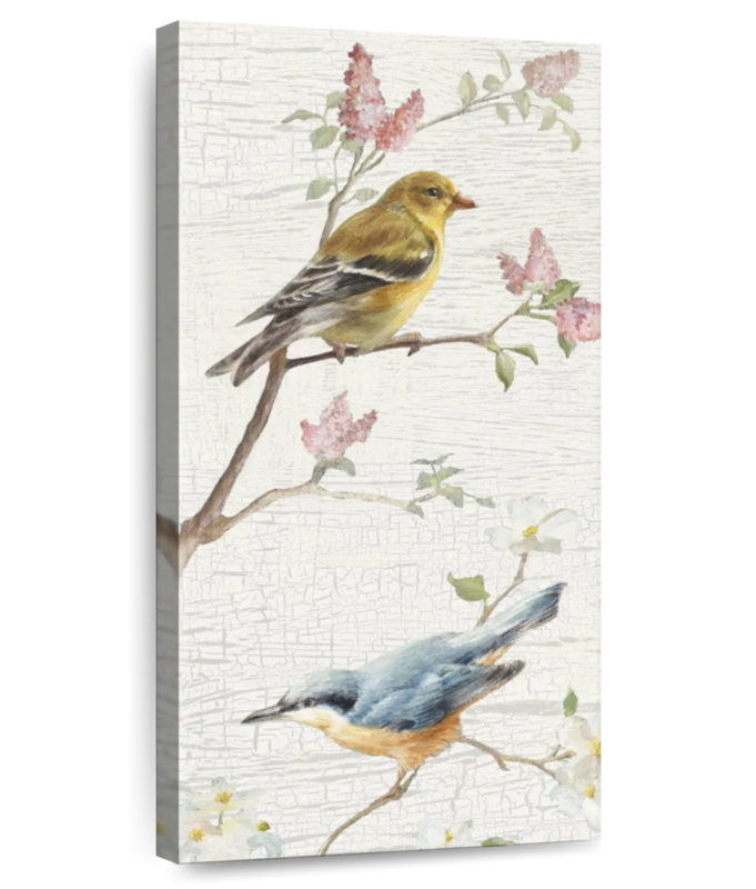 Panneau d'oiseaux rétro I, H 30 po x l 15 po