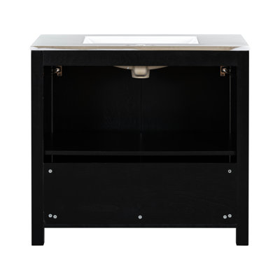 Wymer 72" Double Vanity Bathroom Cabinet - Finish, Ceramic Sinks, Doors, Ample Storage With Sinks Retro , Solid Wood, Concealed Handles, Easy Installation