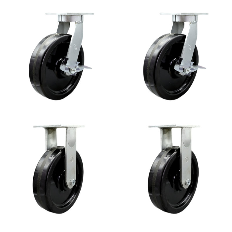 Ensemble de roulettes pivotantes 4 pièces