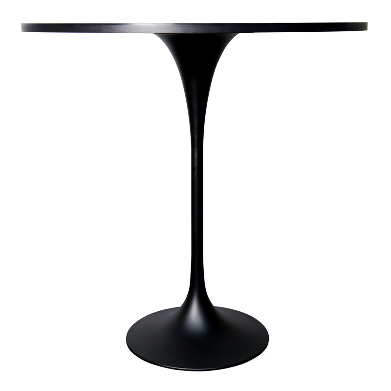 Table de salle à manger Harton, Noir marbré, H 43,52 po x L 47,24 po x l 47,24 po