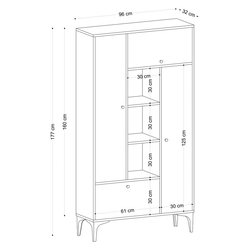 177cm H x 96cm W Standard Bookcase