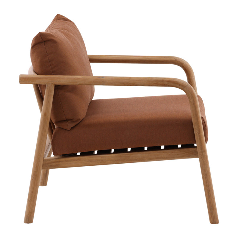 Aimee Teak Wood Outdoor Occasional Chair, Sienna