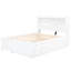 Lit plateforme double blanc avec lit gigogne, utilisation des tiroirs, tiroirs, ports et tête de lit-1522623623