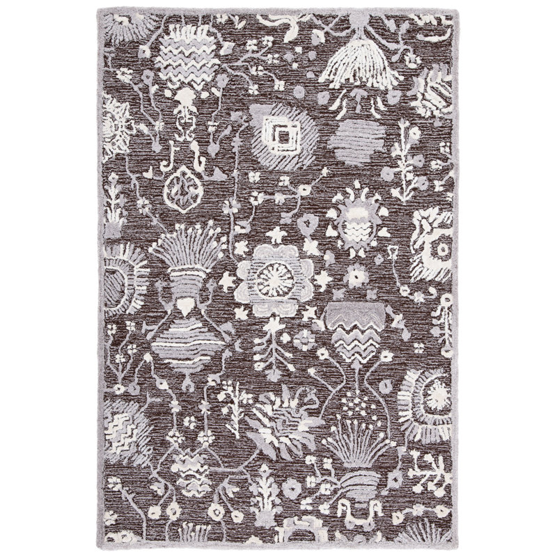 Glamour Hand Tufted Performance Floral Rug, Rectangle 4' x 6'