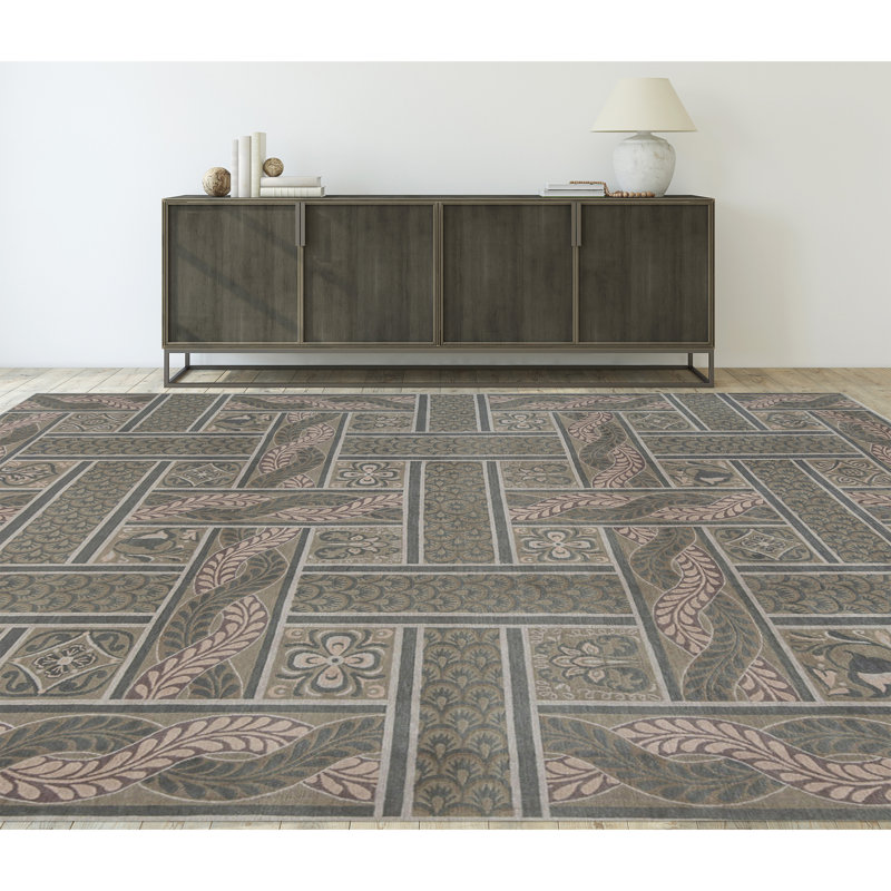 Tapis vert noué à la main de haute qualité