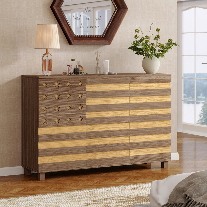 Armoire de rangement, 55 po, armoire de rangement à 2 tiroirs et 3 portes, buffet: Cuisine polyvalente fabriquée à la main avec tiroirs et portes