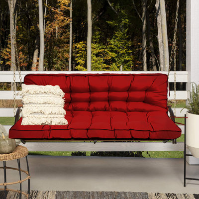 Porch Swing Cushions, 3 Seats Swing Cushions For Outdoor Furniture Waterproof , Glider Cushion Replacement Thicken 4" For Porch,Garden