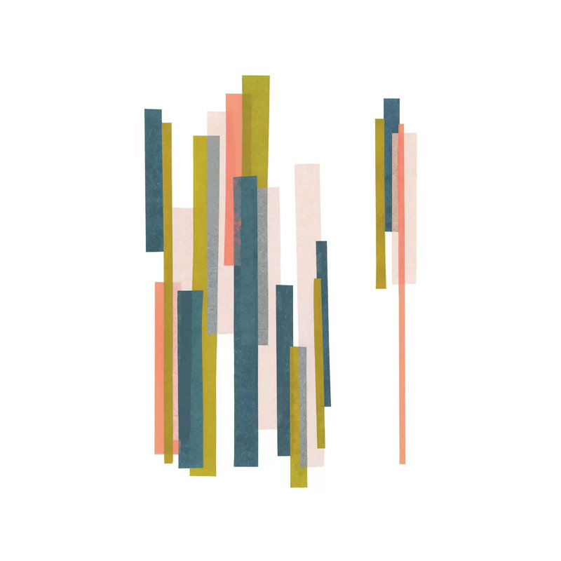 Retro Stripes No. 1 by Melissa Selmin - Gallery-Wrapped Canvas Giclée on Canvas, Canvas, 20.32 cm H x 30.48 cm W
