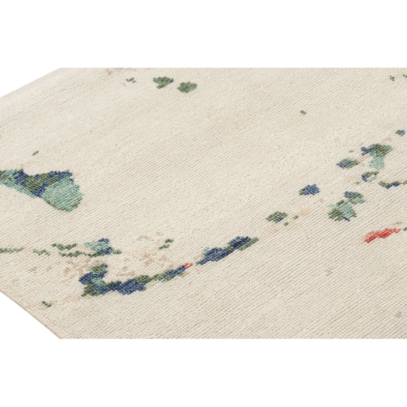 Rug & Kilim’S Modern Distressed Art Rug In White With Colorful Abstract Patterns