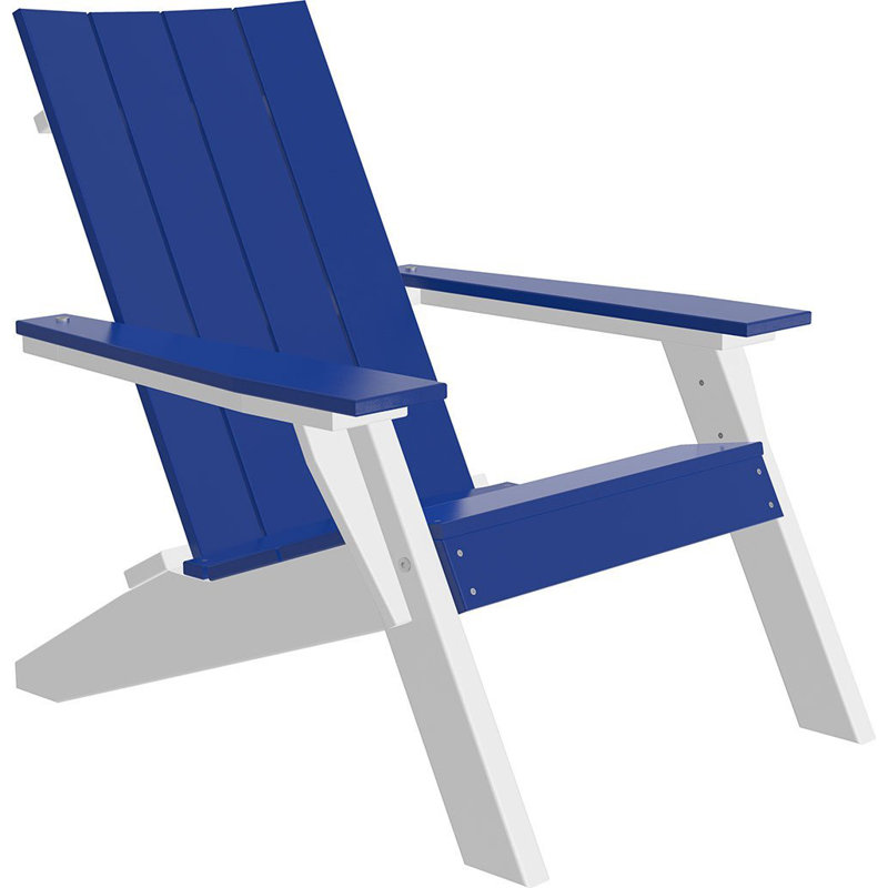 Chaise adirondack en plastique urban Dinis, Bleu / blanc