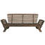 Méridienne d'extérieur réglable en bois avec méridienne et coussins pour petits espaces