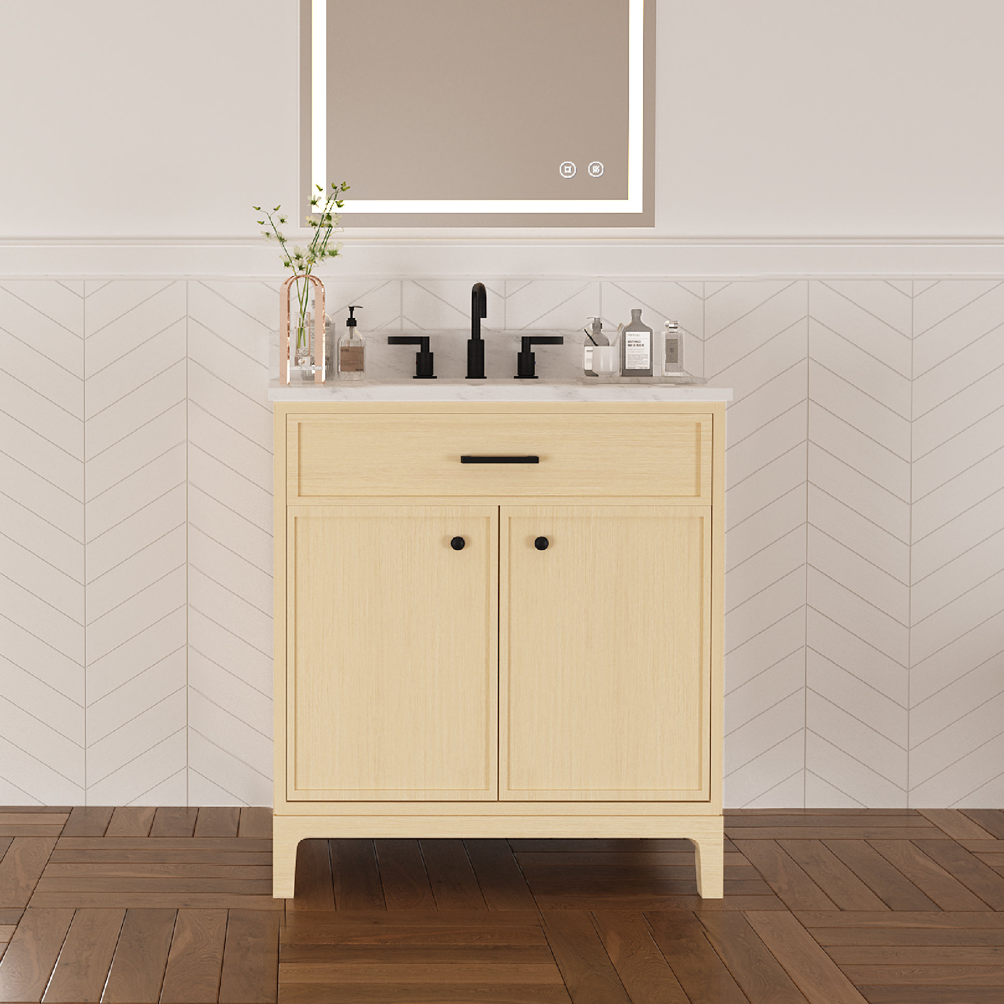 Ebern Designs 30'' Free Standing Bathroom Vanity Set with Engineered ...
