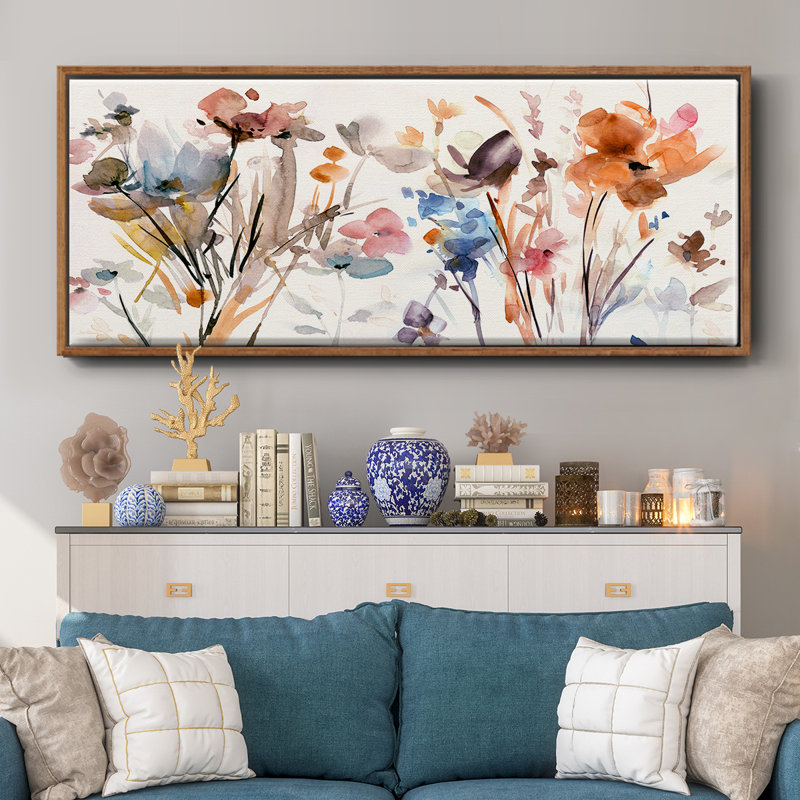 Pop Garden- Framed Canvas, 20" H x 50" W