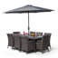 Karcher 8 - Person Wicker Patio Dining Set with Rectangular Table , Cushions Included