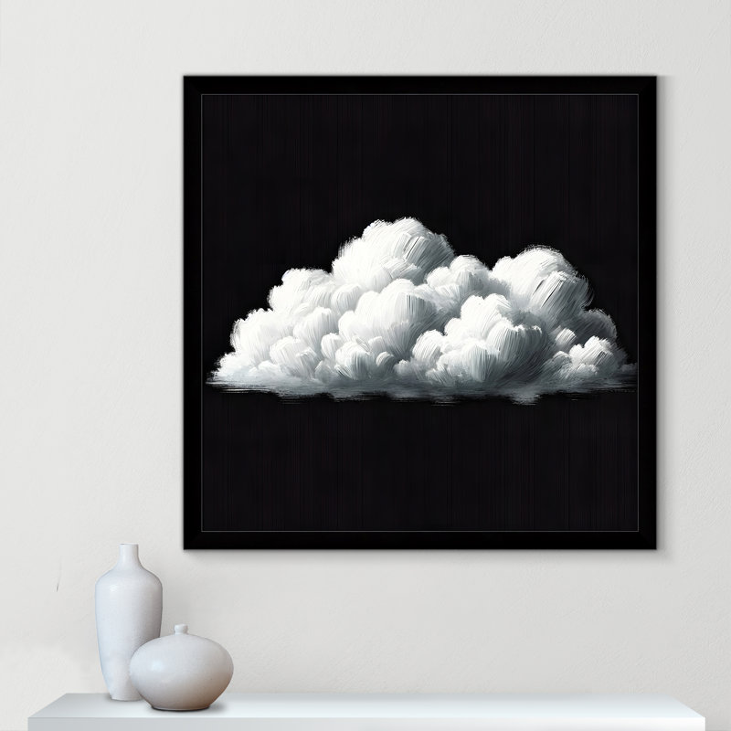 Imprimé de nuages blancs par Casa Fine Arts, Impression encadrée noire sans passe-partout, H 37,5 po x l 37,5 po x P 1,25 po