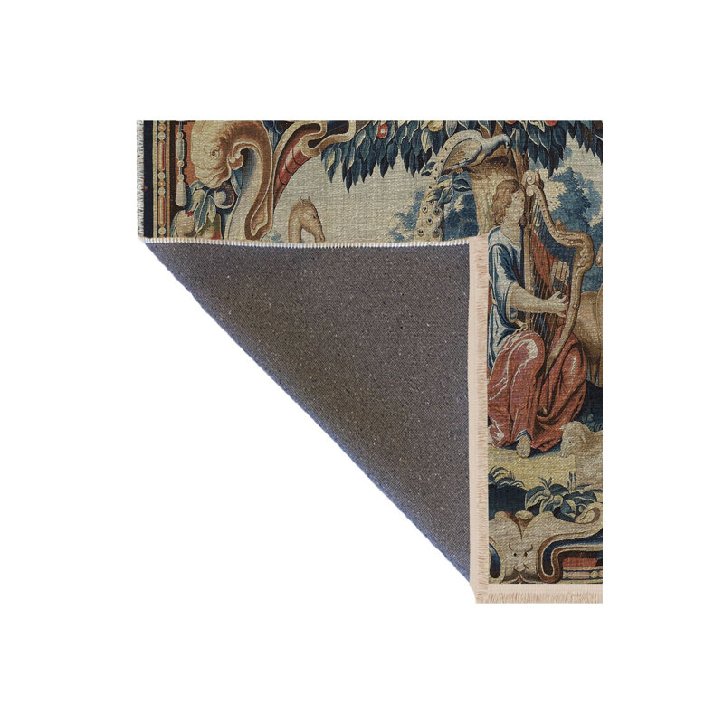 Tapis multicolore à motif de tapisserie multicolore lavable à la machine, Rectangle 3 pi 3 po x 4 pi 11 po
